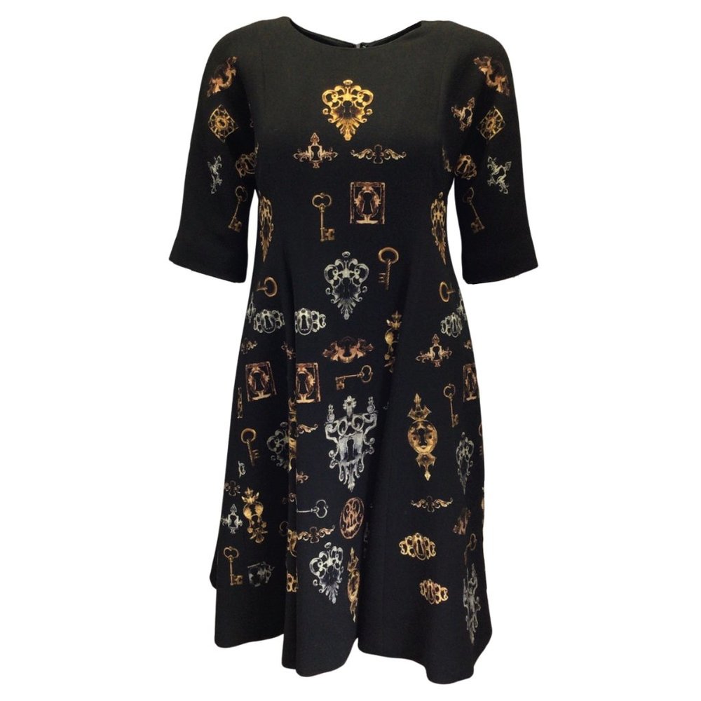 Dolce & Gabbana Black Dress with Gold and Silver Accents